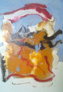 Big Rock Candy Mountain Encaustic, 12x14