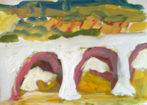 Bridge at Minerve, France Acrylic, 10x12