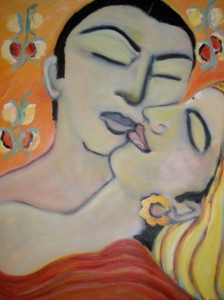 Indian Couple Parting Oil, 18x24