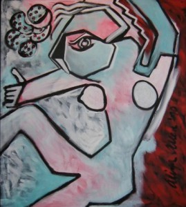 Juggling Woman Acrylic, 48x48