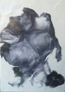 Losing My Head Encaustic, 8x8