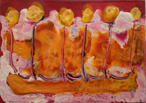 Menorah Encaustic, 12x14