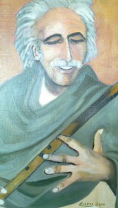Sach Dev, Flutist Oil, 18x24