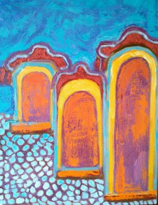 Temple Doors Oil, 18x24