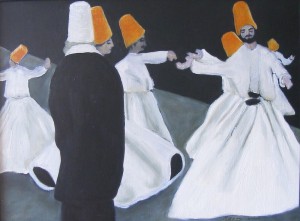 Whirling Dervishes Oil, 18x24