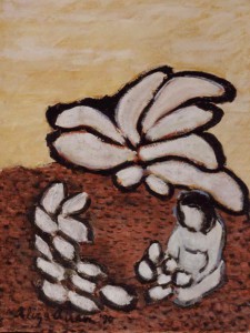 Young Girl Gathering Butterfly Wings Acrylic, 12x18