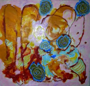 Party Balloons Encaustic, 18x18