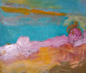 Pink Landscape Oil, 18x24